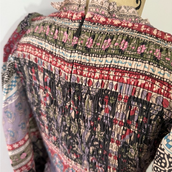 Sea New York  cotton prairie puffy long sleeve floral motif ruffle skirt dress - Picture 4 of 17